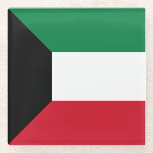 Patriotic Kuwait Flag Glass Coaster