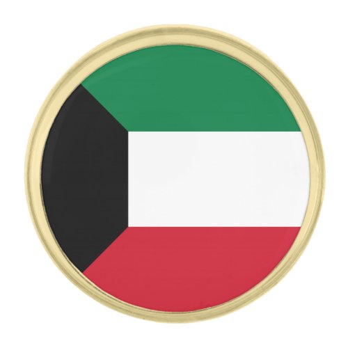 Patriotic Kuwait Flag Gold Finish Lapel Pin