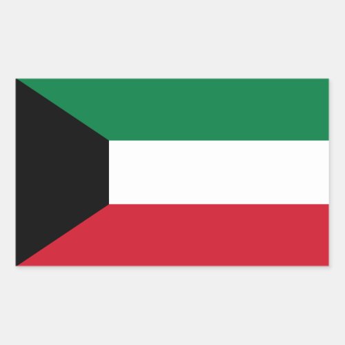 Patriotic Kuwait Flag Rectangular Sticker