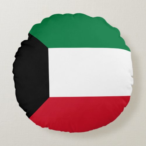 Patriotic Kuwait Flag Round Pillow