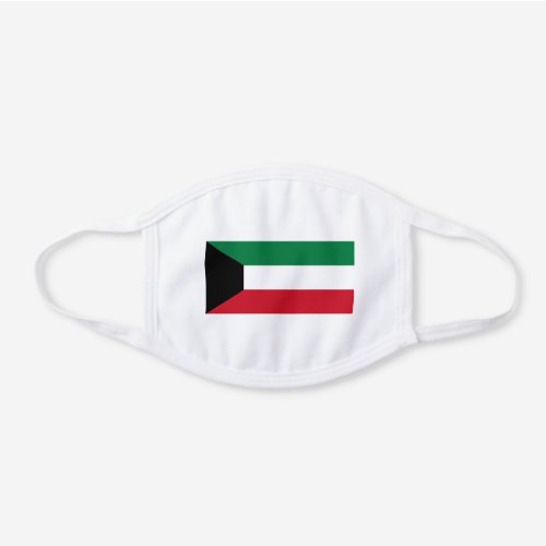 Patriotic Kuwait Flag White Cotton Face Mask