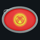 Patriotic Kyrgyzstan Flag Belt Buckle<br><div class="desc">Patriotic flag of Kyrgyzstan.</div>