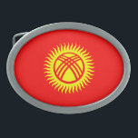 Patriotic Kyrgyzstan Flag Belt Buckle<br><div class="desc">Patriotic flag of Kyrgyzstan.</div>