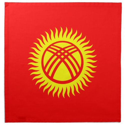 Patriotic Kyrgyzstan Flag Cloth Napkin