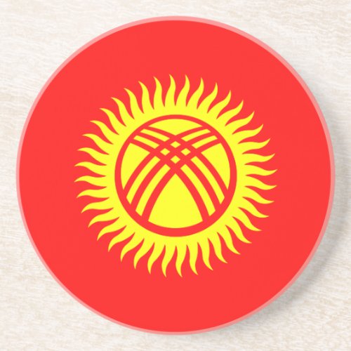 Patriotic Kyrgyzstan Flag Coaster