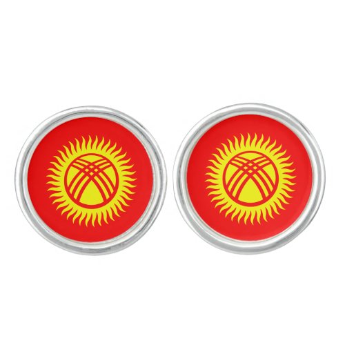 Patriotic Kyrgyzstan Flag Cufflinks