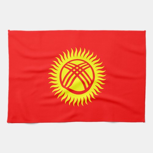 Patriotic Kyrgyzstan Flag Kitchen Towel