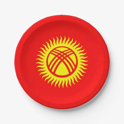 Patriotic Kyrgyzstan Flag Paper Plates