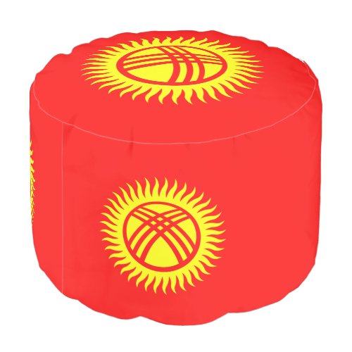 Patriotic Kyrgyzstan Flag Pouf