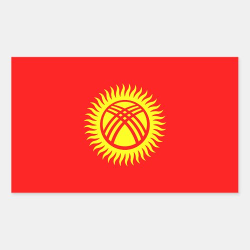 Patriotic Kyrgyzstan Flag Rectangular Sticker