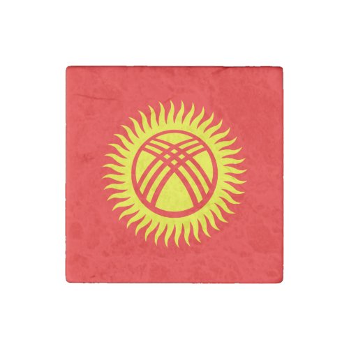 Patriotic Kyrgyzstan Flag Stone Magnet