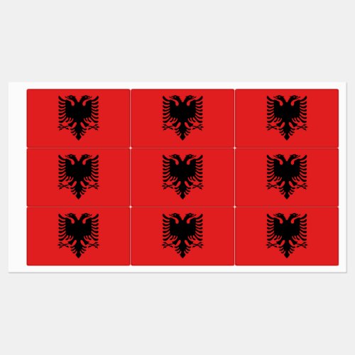 Patriotic labels with flag of Albania