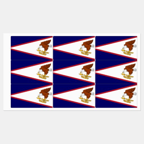 Patriotic labels with flag of American Samoa USA