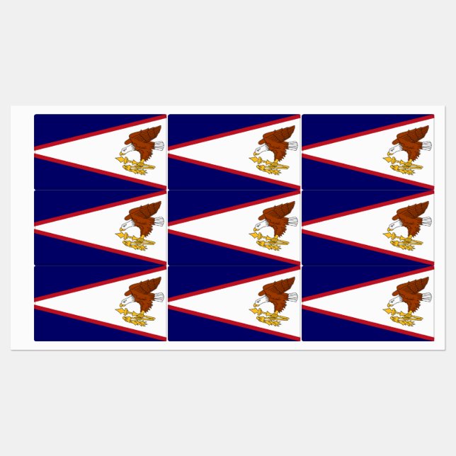Patriotic labels with flag of American Samoa, USA (Sheet)