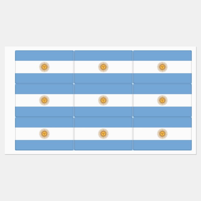 Patriotic labels with flag of Argentina (Sheet)