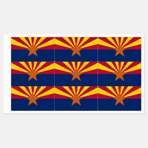 Patriotic labels with flag of Arizona State USA