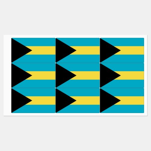 Patriotic labels with flag of Bahamas