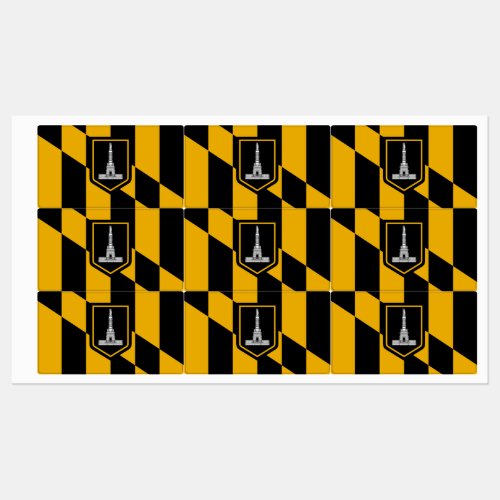 Patriotic labels with flag of Baltimore City