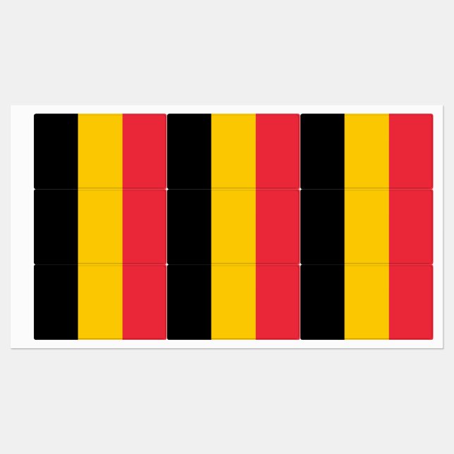 Patriotic labels with flag of Belgium (Sheet)