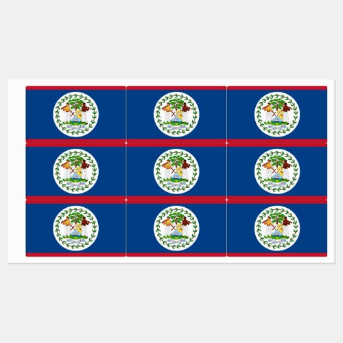 Patriotic labels with flag of Belize