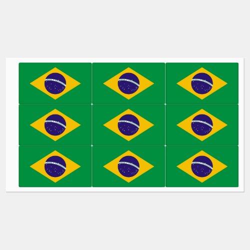 Patriotic labels with flag of Brazil