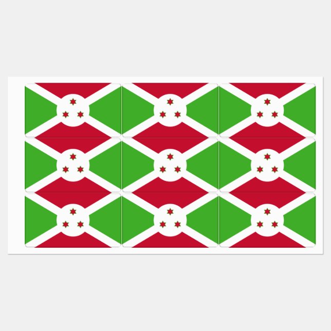 Patriotic labels with flag of Burundi (Sheet)