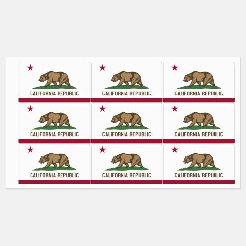 Patriotic labels with flag of California State