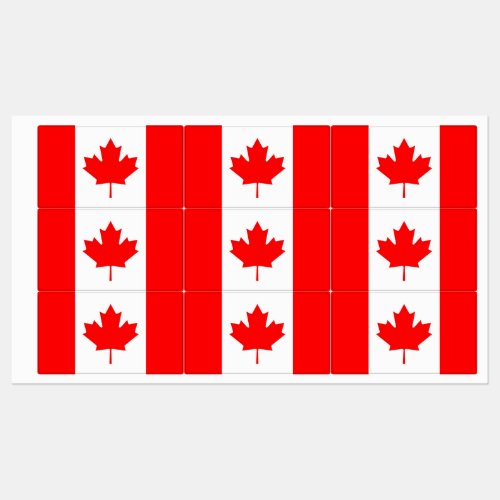 Patriotic labels with flag of Canada