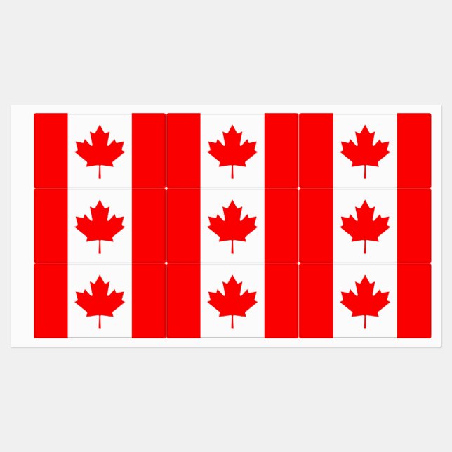 Patriotic labels with flag of Canada (Sheet)