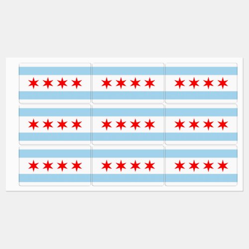 Patriotic labels with flag of Chicago City
