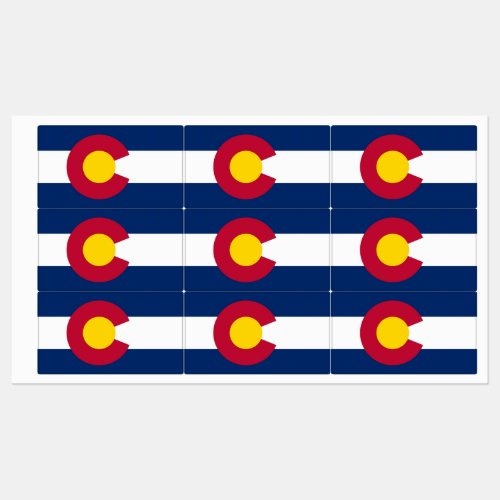 Patriotic labels with flag of Colorado State