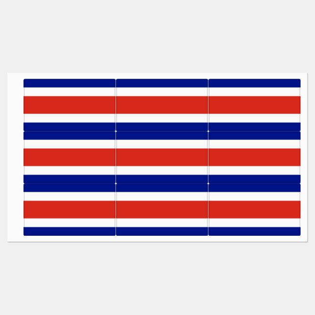 Patriotic labels with flag of Costa Rica (Sheet)
