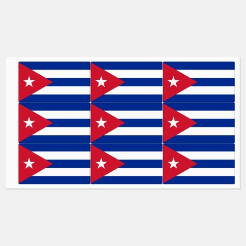 Patriotic labels with flag of Cuba