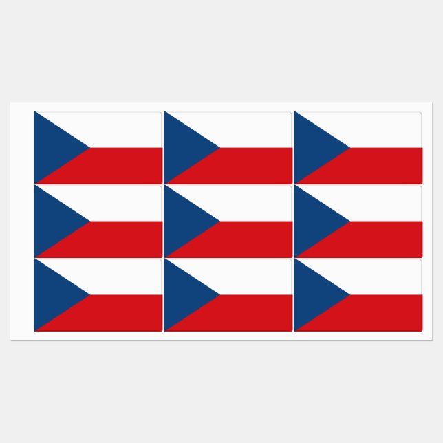 Patriotic labels with flag of Czechia (Sheet)