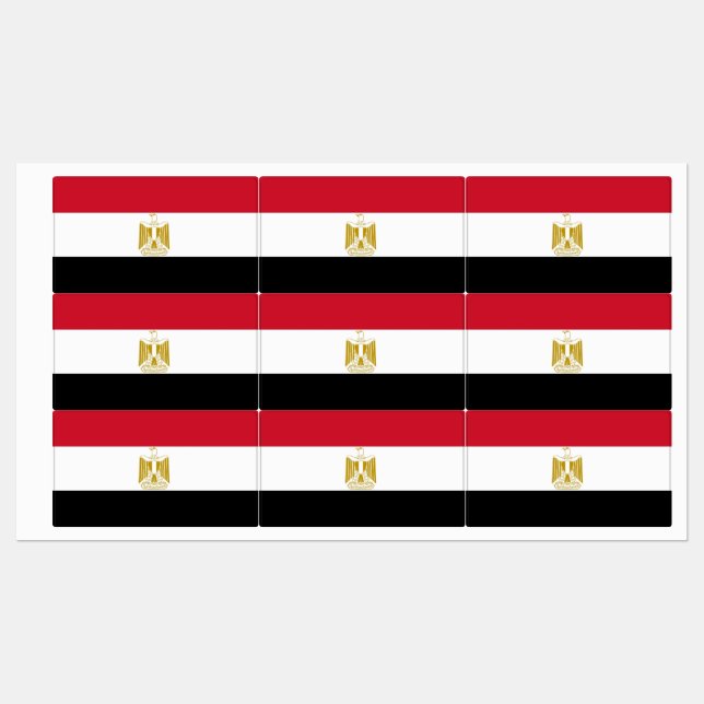 Patriotic labels with flag of Egypt (Sheet)