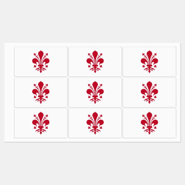 Patriotic labels with flag of Florence (Sheet)