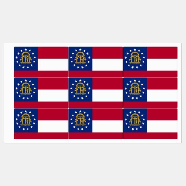 Patriotic labels with flag of Georgia State (Sheet)