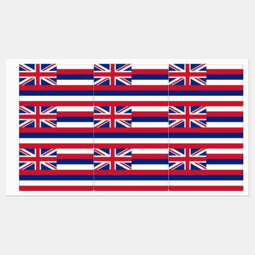 Patriotic labels with flag of Hawaii State