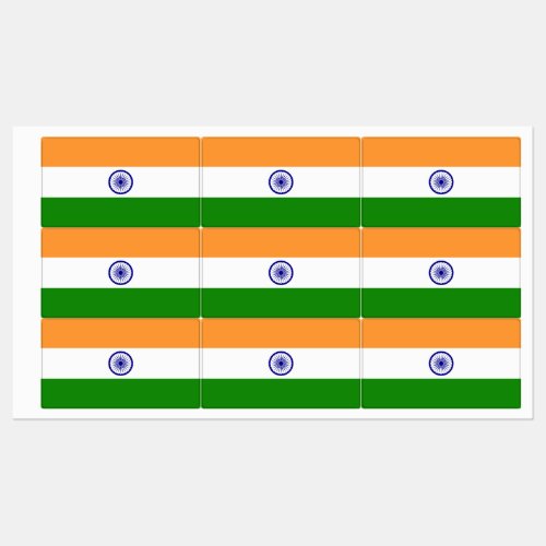 Patriotic labels with flag of India