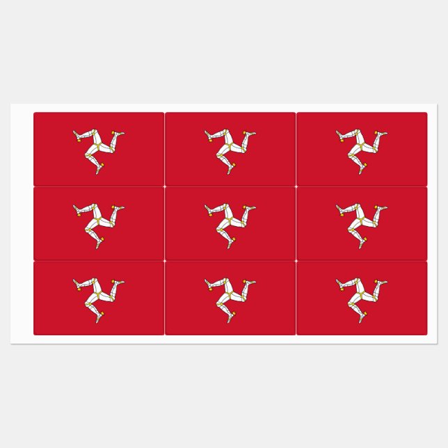Patriotic labels with flag of Isle of Man (Sheet)