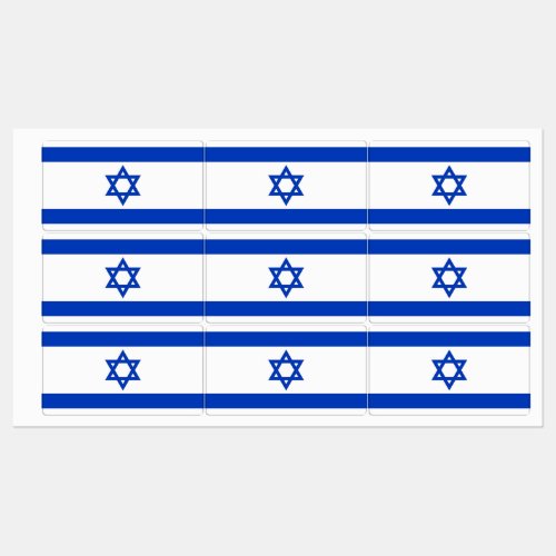 Patriotic labels with flag of Israel