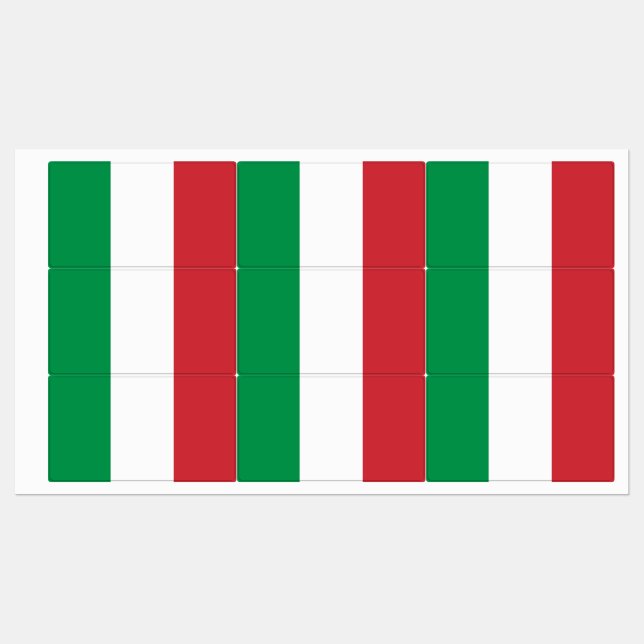Patriotic labels with flag of Italy (Sheet)