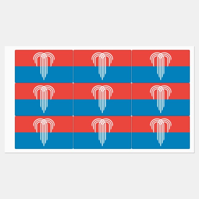 Patriotic labels with flag of Kansas City, USA (Sheet)