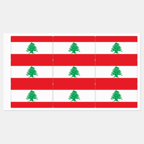 Patriotic labels with flag of Lebanon