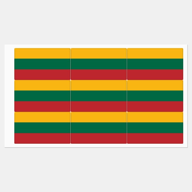 Patriotic labels with flag of Lithuania (Sheet)