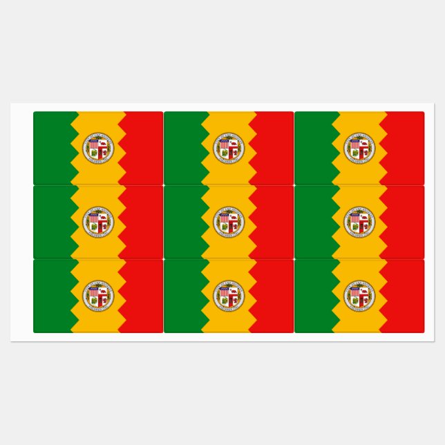 Patriotic labels with flag of Los Angeles (Sheet)
