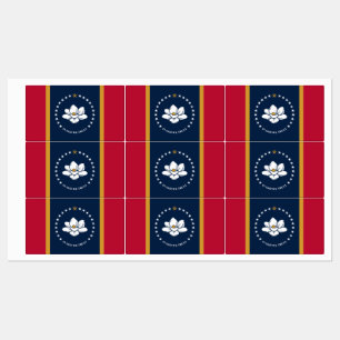 Patriotic labels with flag of Mississippi