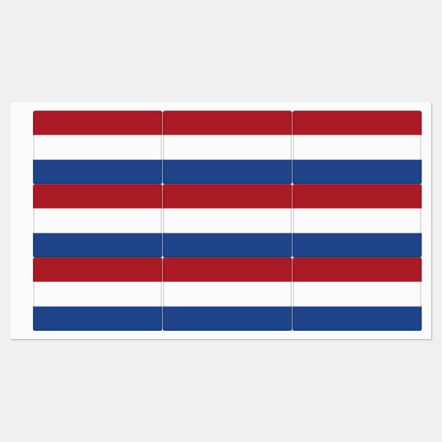 Patriotic labels with flag of Netherlands (Sheet)