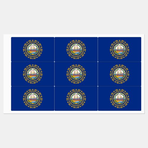 Patriotic labels with flag of New Hampshire State