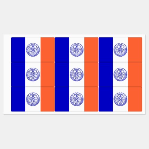 Patriotic labels with flag of New York City